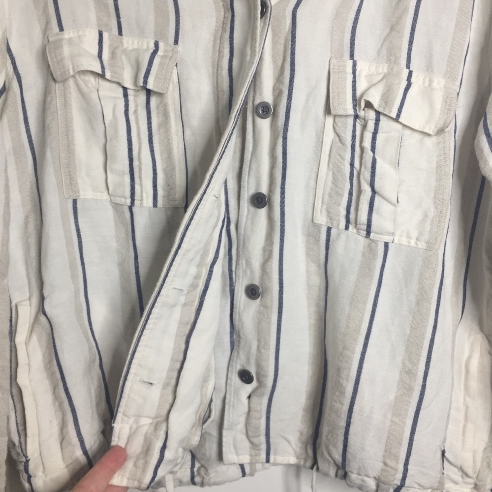 Rails Rowen Coco Stripe Utility Jacket Size Large - image 8